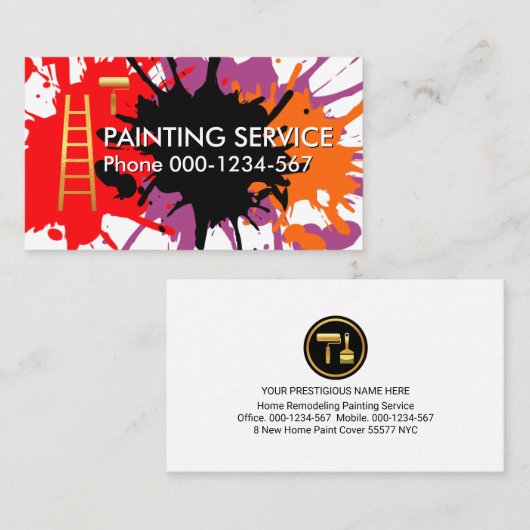 Spritzer-Roller Pinselspitze Visitenkarte (Vorne/Hinten)