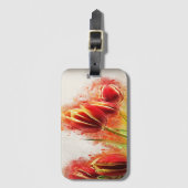 Spritzer Rot-Gelbe Tulissen Gepäckanhänger (Vorderseite Vertikal)