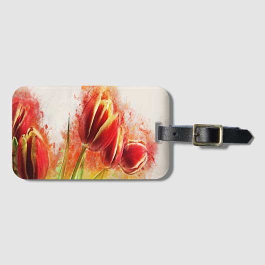 Spritzer Rot-Gelbe Tulissen Gepäckanhänger (Vorderseite (Horizontal))