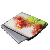Spritzer Rot-Gelbe Tulissen Laptopschutzhülle (Vorne Knopf)