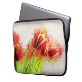 Spritzer Rot-Gelbe Tulissen Laptopschutzhülle (Vorderseite Links)