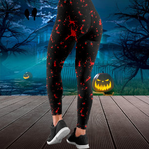 Spritzer Rot und Schwarz Halloween Leggings