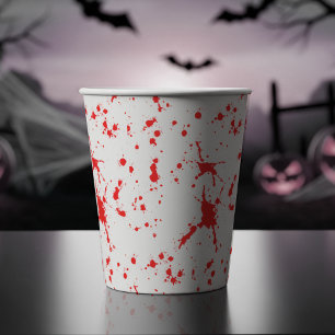 Spritzer Rot & Weiß Halloween Pappbecher