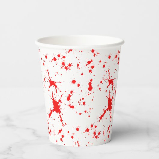 Spritzer Rot & Weiß Halloween Pappbecher (Rückseite)