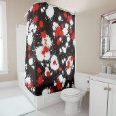 Spritzer Schwarz, Weiß und Rot Duschvorhang (Beispiel)