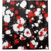 Spritzer Schwarz, Weiß und Rot Duschvorhang (Vorderseite)