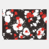 Spritzer Schwarz, Weiß und Rot Geschenkpapier Set (Vorderseite 3)