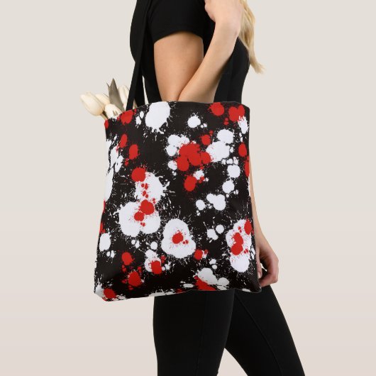 Spritzer Schwarz, Weiß und Rot Tasche (Von Nahem)