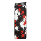 Spritzer Schwarz, Weiß und Rot Thermosbecher (Nach links gedreht)