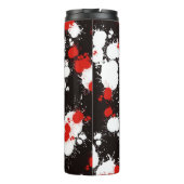 Spritzer Schwarz, Weiß und Rot Thermosbecher (Rückseite)