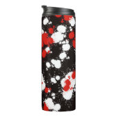Spritzer Schwarz, Weiß und Rot Thermosbecher (Nach rechts gedreht)