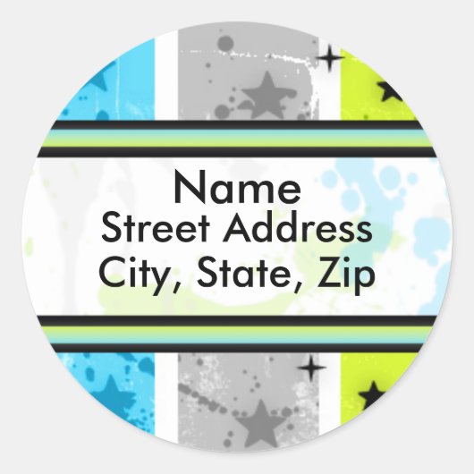 Spritzer Star Runder Aufkleber (Vorderseite)