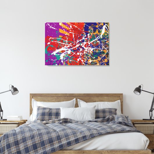 Spritzer Stoked Stretched Canvas Print Leinwanddruck (Insitu (Schlafzimmer))