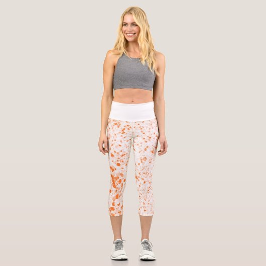 Spritzer Textur - Orange Capri Leggings (Vorderseite)