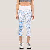 Spritzer Texture - Blau Capri Leggings (Vorderseite)