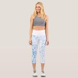 Spritzer Texture - Blau Capri Leggings