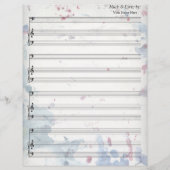 Spritzer von Aquarellfarben Blank Sheet Music Bass (Vorderseite)