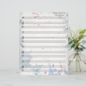 Spritzer von Aquarellfarben Blank Sheet Music Bass (Stehend Vorderseite)