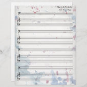 Spritzer von Aquarellfarben Blank Sheet Music Bass (Vorne/Hinten)