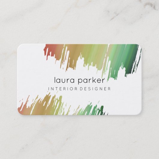 Spritzer Wasserfarbe Elegante Abstrakt Moderne Kun Visitenkarte (Vorderseite)