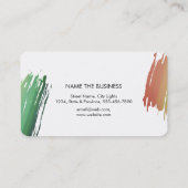 Spritzer Wasserfarbe Elegante Abstrakt Moderne Kun Visitenkarte (Rückseite)