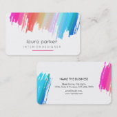 Spritzer Wasserfarbe Elegante Abstrakt Moderne Kun Visitenkarte (Vorne/Hinten)
