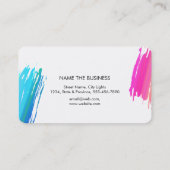 Spritzer Wasserfarbe Elegante Abstrakt Moderne Kun Visitenkarte (Rückseite)