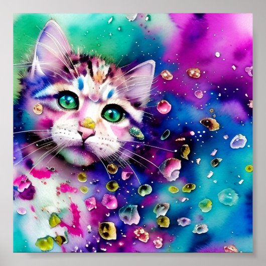 Spritzer Wasserfarbe Poster (Vorne)