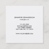 Spritzer-Weißrahmen des modernen Watercolor blauer Quadratische Visitenkarte (Rückseite)