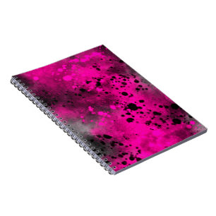 Spritzereffekt Pink & Schwarz Notizblock