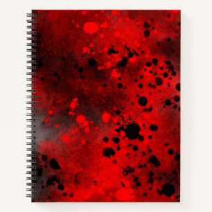 Spritzereffekt Rot & Schwarz Notizblock