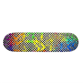 Spritzerfarbe und checkered skateboard
