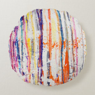 Spritzfarbe auf weißem Hintergrundfarbe,Kunst,fein Rundes Kissen