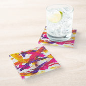 Spritzfarbe Glasuntersetzer (Schrägansicht)