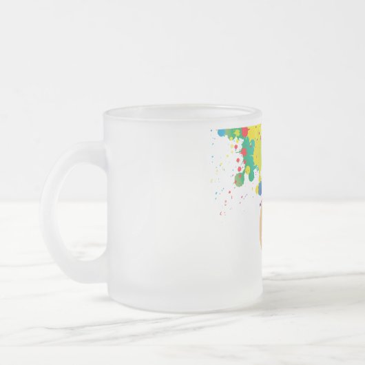 Spritzfarbe, Pinsel Mattglastasse (Links)