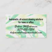 Spritzflasche spritzen grüne Reinigung des Hauses Visitenkarte (Rückseite)