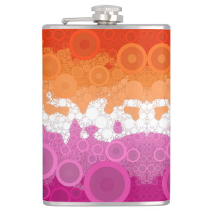 Spritzige Bohemian Groovy Abstrakte Lesbische Prid Flachmann