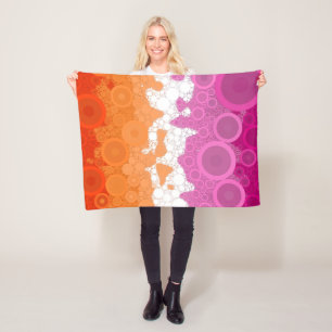 Spritzige Bohemian Groovy Abstrakte Lesbische Prid Fleecedecke
