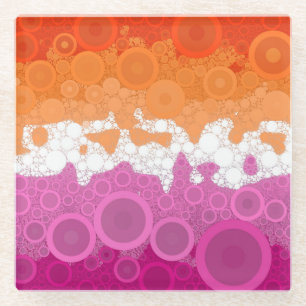 Spritzige Bohemian Groovy Abstrakte Lesbische Prid Glasuntersetzer