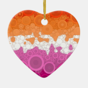 Spritzige Bohemian Groovy Abstrakte Lesbische Prid Keramik Ornament