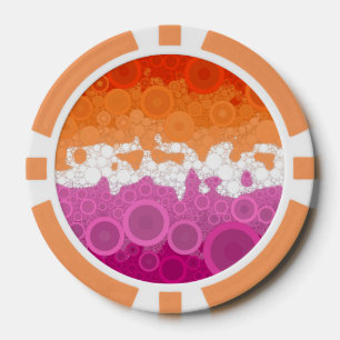 Spritzige Bohemian Groovy Abstrakte Lesbische Prid Pokerchips