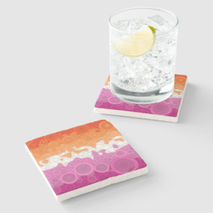 Spritzige Bohemian Groovy Abstrakte Lesbische Prid Steinuntersetzer