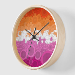 Spritzige Bohemian Groovy Abstrakte Lesbische Prid Uhr