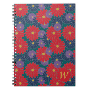 Spritzige Herbst-Blumen-Notizbuch Notizblock