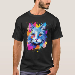 Spritzige Türkisch Angora-Katzen-Gesicht Farbige T-Shirt
