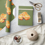 Spritzing it Up! Orangen Dusche  Geschenkpapier<br><div class="desc">Allgemein.  Orangen im Wasserfarblook.  Spritzig!  Orangene Geschenkverpackung für die Brautschau.  Aperol Spritz Brautschau.
"</div>