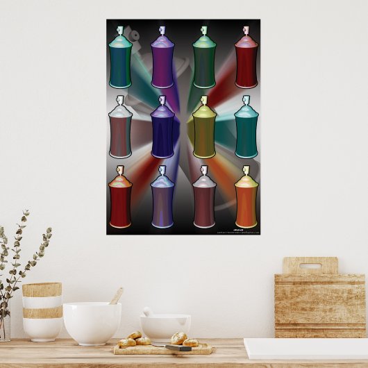 Spritzkunst Pop Poster (Küche)
