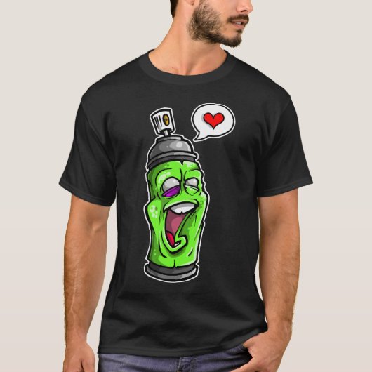Spritzpaint Graffiti T Shirt kann Design (Vorderseite)