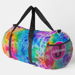 Spritzregen-Regenbogen-Tie-Dye-Monogramm personali Duffle Bag