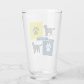 Sprocker Spanel Hund Silhouette & Paw Y&B Grid Glas (Rückseite)